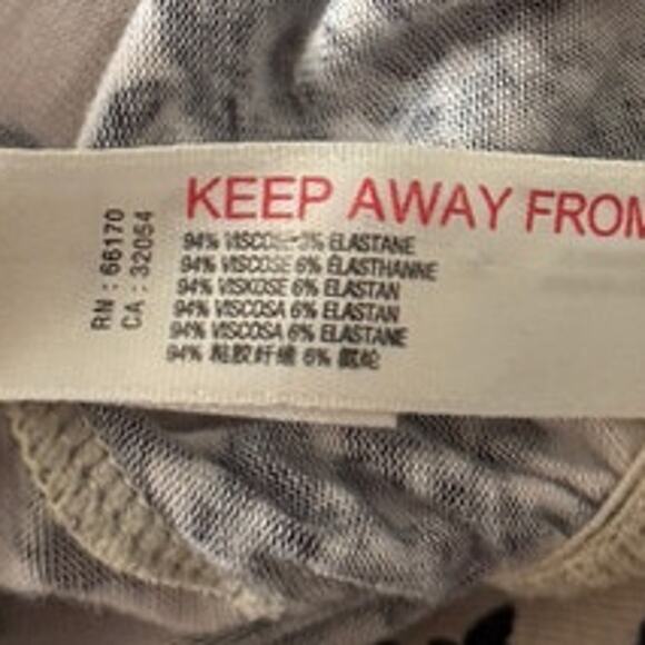 INTIMATELY FREE PEOPLE Printed Turnt Long Sleeve Bodysuit In Beige Combo M Boho - Picture 6 of 8